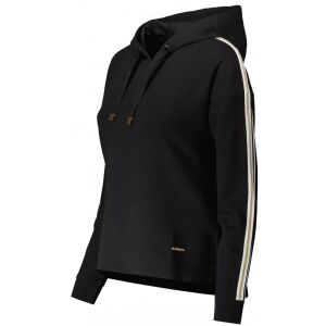 KIXMI Patricia fekete női pulóver oldalsó csíkokkal, ferde nézet - Női pulóver