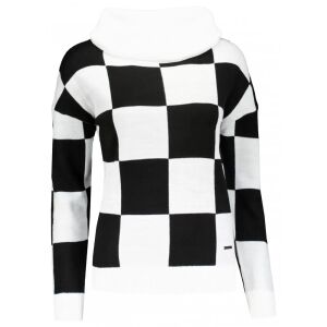 ALTISPORT DELLA fekete-fehér kockás pulóver - Női pulóver