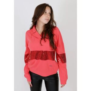 KIXMI Randy rózsaszín pulóver sálgallérral és flitteres díszítéssel - Női pulóver