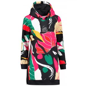 ALTISPORT fekete virágmintás női funkcionális pulóver - Női ruházat