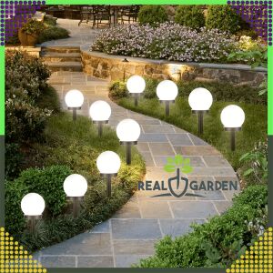 Пътека, осветена със соларни глобусни лампи Real Garden - Слънчев фенер