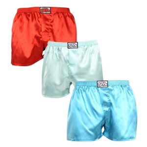 3PACK férfi bő szárú boxeralsók Styx klasszikus gumipánt szatén többszínben (3C06372) M 132395681 - Férfi ruházat