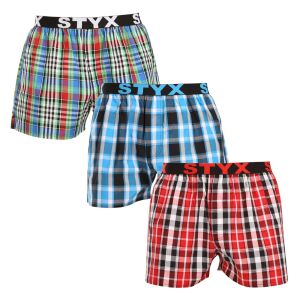 3PACK férfi bő szárú boxeralsók Styx sportos gumipánt többszínű (3B103436) L 132405613 - Férfi ruházat