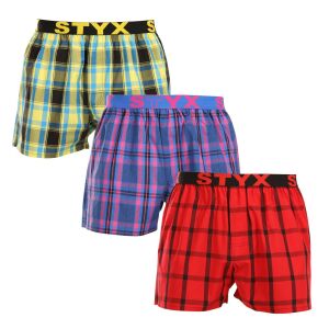 3PACK férfi bő szárú boxeralsók Styx sportos gumipánt többszínű (3B103133) L 132412588 - Férfi ruházat