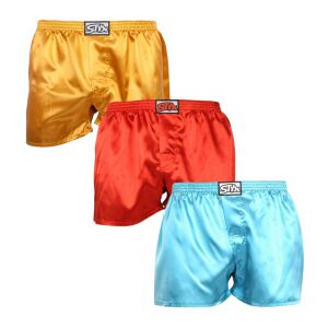 3PACK férfi bő szárú boxeralsók Styx klasszikus gumipánt szatén többszínben (3C06357) L 132418214 - Férfi ruházat