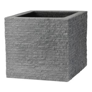 Patio Kubus 40x40x34 cm szürke négyzet alakú kerti kaspó - Patio