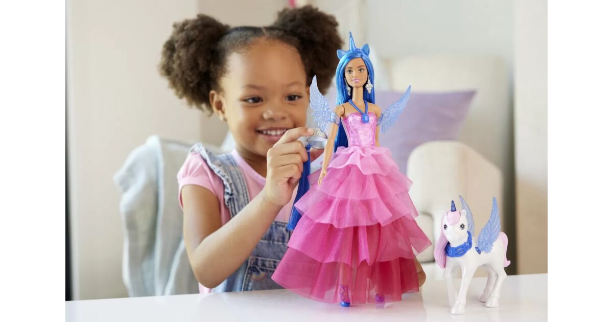 Barbie Prinzessinnenpuppe mit Einhorn | Pepita.com