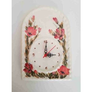 Kézzel festett kerámia falióra pipacs virág mintával, Tele márka - Vanilia Kerámia