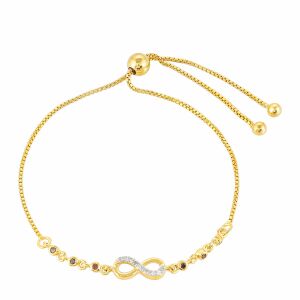 Arannyal Bevont Ezüst Karkötő Vörös Gyémánttal és Fehér Gyémánttal, PCY11177 132431585 - Női kiegészítő