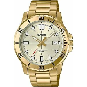 Casio Herrenuhr Gold mit Edelstahlarmband, wasserdicht - Casio