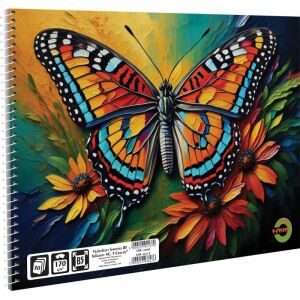 T-Creatív B5 spirálos vázlatfüzet színes pillangós borítóval, 30 lapos - T-Creativ