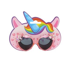Ochelari de soare pentru copii, model inimă roz cu sclipici, unicorn și curcubeu decorativ 132454560 - Ochelari de Soare Copii