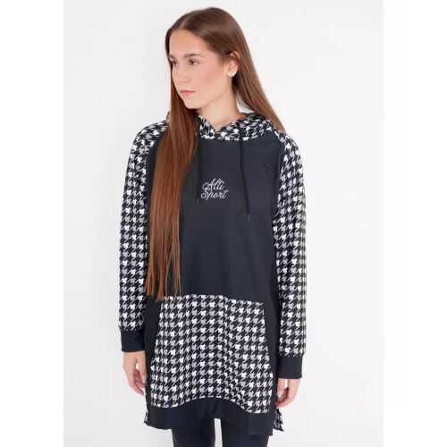 Prémium női funkcionális hosszabbított pulóver ALTISPORT VOJ/ALW048MI03 FEKETE-FEHÉR méret: XXL 136228950