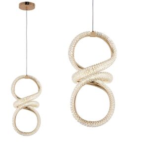 Lampă suspendată LED G070-CP Gold, design modern, accente tip cristal - Lampă de baie