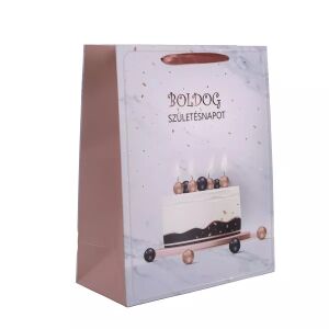 Pungă cadou de ziua de naștere cu model de tort - 11 x 14 cm 143854925 - Arte și Hobby