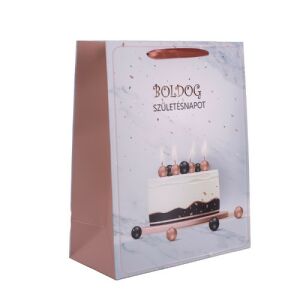 Darčeková taška s tortovým vzorom na narodeniny - 18 x 23 cm 132492238 - Umenie&Hobby