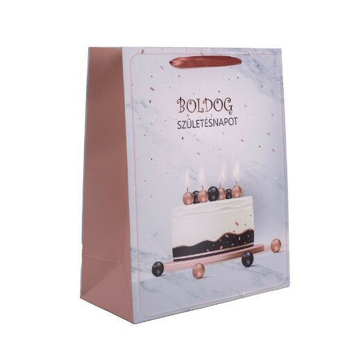 Pungă cadou de ziua de naștere cu model de tort - 18 x 23 cm 132492238