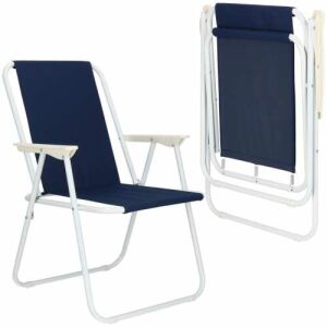 Springos Folding Garden Chair 74x57x52cm - Blue 132498094