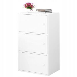 Moderná biela 3-dverová skrinka v škandinávskom loft retro štýle - Komody