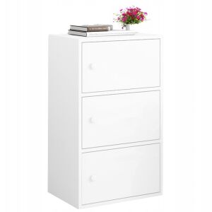 Comodă modernă, spațioasă, albă, în stil loft, cu trei uși - Mobilier de living