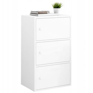 Weißer Schrank mit 3 Regalen zur Aufbewahrung, modernes Design - Kommoden