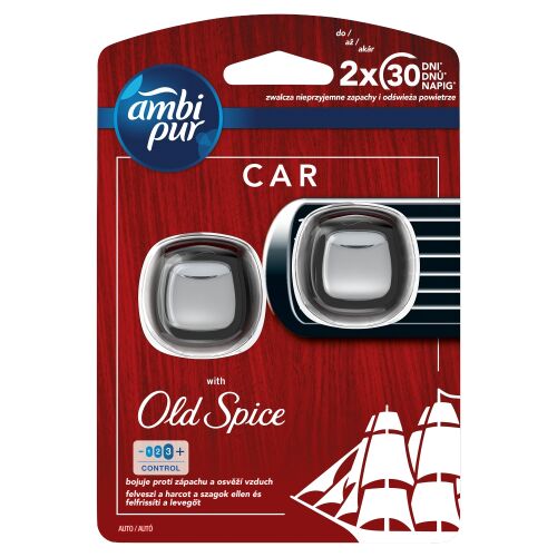 Ambi Pur Car Air Freshener with Old Spice scent, eliminates odors and freshens air