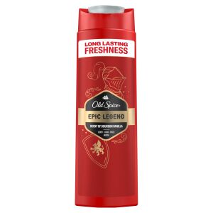 Old Spice Epic Legend 3in1 sampon, tusfürdő és testápoló férfiaknak, Bourbon Vanilla illattal - Old Spice