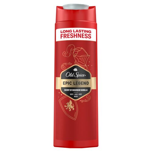 Old Spice Epic Legend 3in1 Шампоан, Душ гел и Сапун за тяло за мъже, Аромат на Bourbon Vanilla