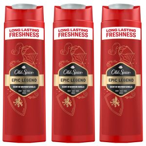 Old Spice Epic Legend 3w1 Szampon, Odżywka i Żel pod prysznic dla mężczyzn, 3 x 400ml - Old Spice