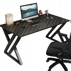 FEKETE, MODERN GAMING SZÁMÍTÓGÉPES ÍRÓASZTAL JÁTÉKOSOK SZÁMÁRA LOFT ASZTAL 120 CM