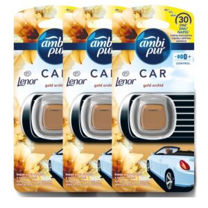 Ambi Pur Car Air Freshener - Gold Orchid Scent, 3 pack - Car Air Freshener