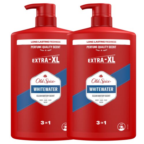 Old Spice Whitewater 3w1 męski szampon i żel pod prysznic 2x1000ml