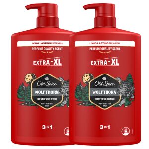 Old Spice Wolfthorn 3w1 Szampon i Żel pod Prysznic, 2 x 1000ml butelki - Łazienka