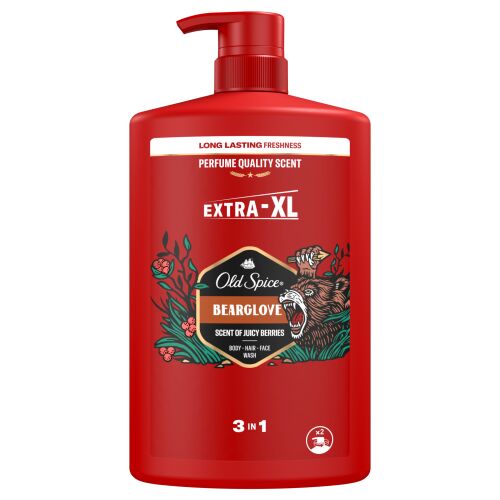 Old Spice Bearglove 3in1 Shampoo, Duschgel und Körperwaschmittel - 1000ml