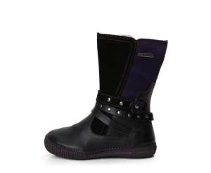 D.D.Step bélelt lány Csizma #fekete-lila 25-30 30342070