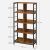 VASAGLE Biblioteca cu rafturi deschise, 8 compartimente, design industrial, 80x33x149cm, maro retro si negru 132573650