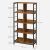 VASAGLE Biblioteca cu rafturi deschise, 8 compartimente, design industrial, 80x33x149cm, maro retro si negru 132573650