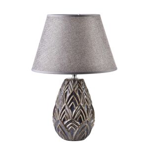 LETÍ FA Asztali Lámpa 40cm, Bézs és Barna Színben, Kerámia