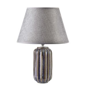 LETÍ GREY Asztali Lámpa - 10x10x41 cm, Kerámia, Bézs és Barna Árnyalatok