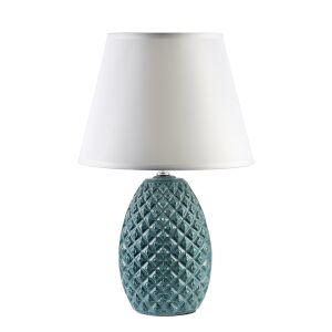 LETI 19x9,5x39cm türkiz asztali lámpa, kerámia kivitelben