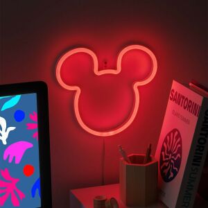 Disney Mickey Wall Mountable LED Neon Light (high: 21,8 cm) / Disney Myszka Miki neonowa lampka ścienna (wysokość: 21,8 cm) 132574403 - Paladone