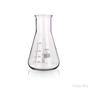Balon Erlenmeyer de 500 ml cu gât larg, din sticlă borosilicată - Instrument