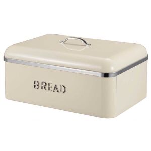 Metlex MX-1614CR Creme Stahl Brotkasten mit silberner Verzierung - Brotkästen