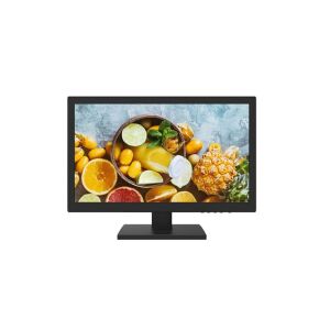 Monitor LED HIKVISION 18.5 inch DS-D5019QE-B cu porturi VGA și HDMI afișând o imagine cu fructe - Hikvision Monitoare