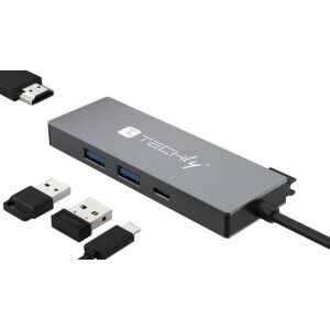 HUB USB Techly Techly Hub USB-C 4 in 1 132636761 - Techly