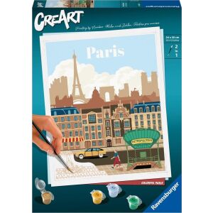 CreArt Paryż Zestaw do malowania po numerach dla dorosłych i dzieci, Ravensburger - Zestaw do rzemiosła artystycznego