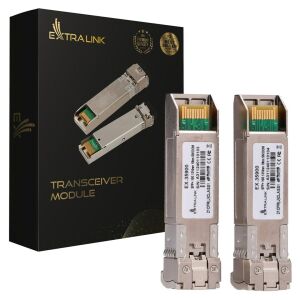 Extralink SFP+10G pachet de 2 | Modul SFP+ | 10Gbps, LC/UPC, 1310nm, 10 km, mod unic, DOM 138907075 - Extralink