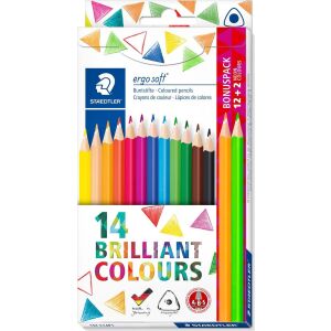 Staedtler Ergosoft háromszögletű színes ceruza, 12+2 db-os készlet 132645297 - Üzleti nyomtatvány