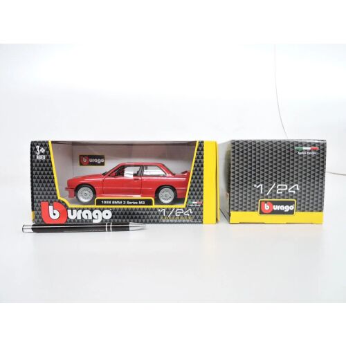 BBurago autó, BMW E30 M3 series 3 M3 1988 piros, 1:24 132648981