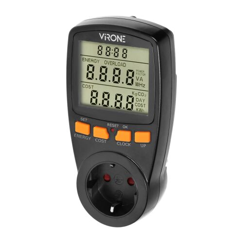 VIRONE EM-1(GS)/B Zweitarif-Wattmeter mit LCD-Anzeige zur Energieverbrauchsmessung
